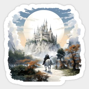 The White One Arrives at the Tower of Guard - Fantasy Sticker